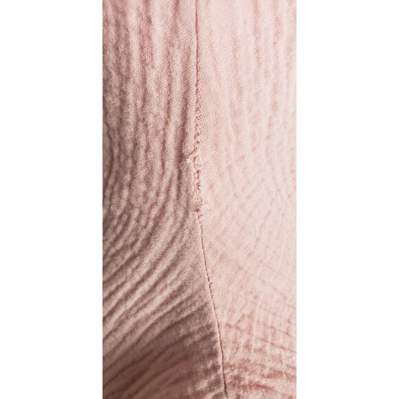 Zara Jumpsuit Womens Medium Pink Gauze Cotton Adjustable Strap Wide Leg Casual - Picture 11 of 11